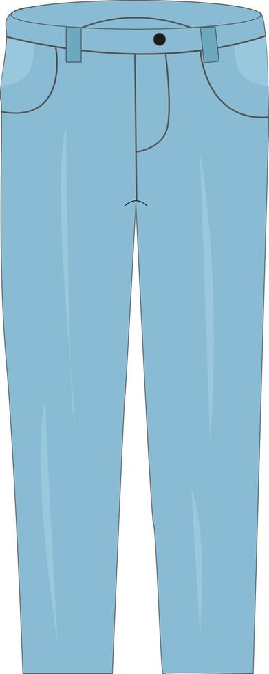 Blue jeans, illustration, vector on white background