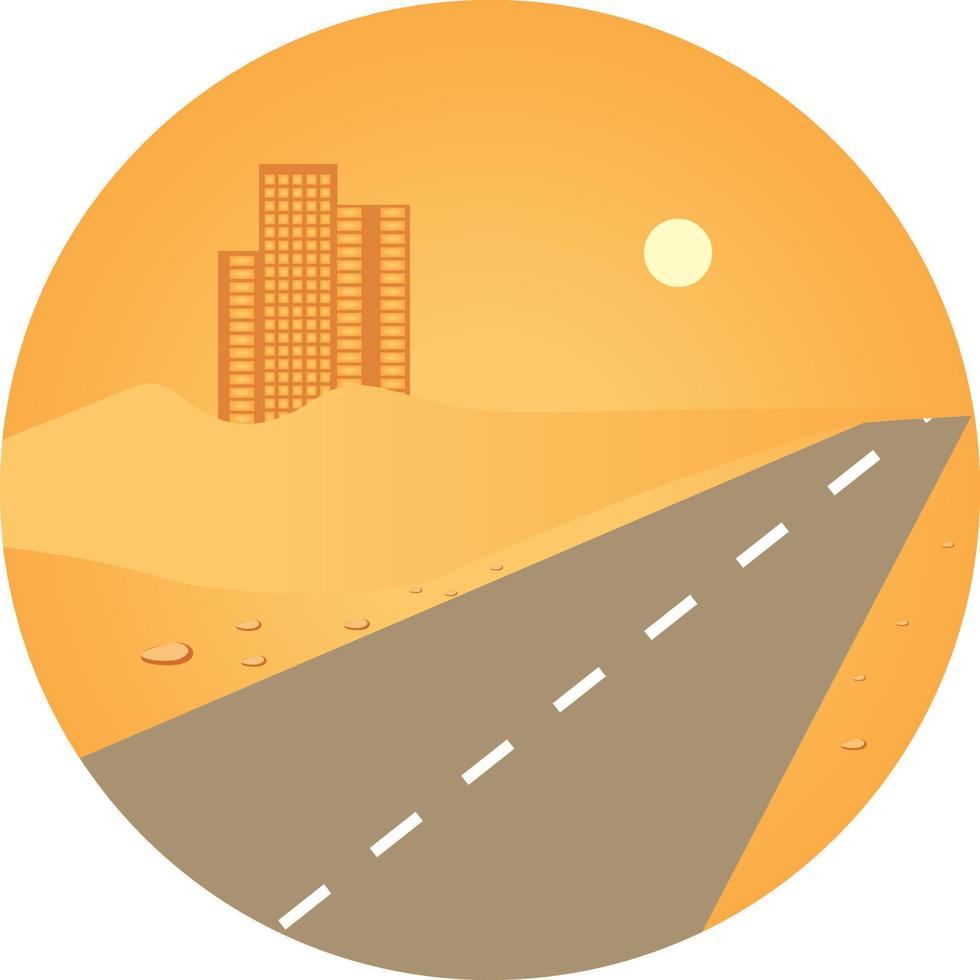 Dessert road ,illustration, vector on white background.