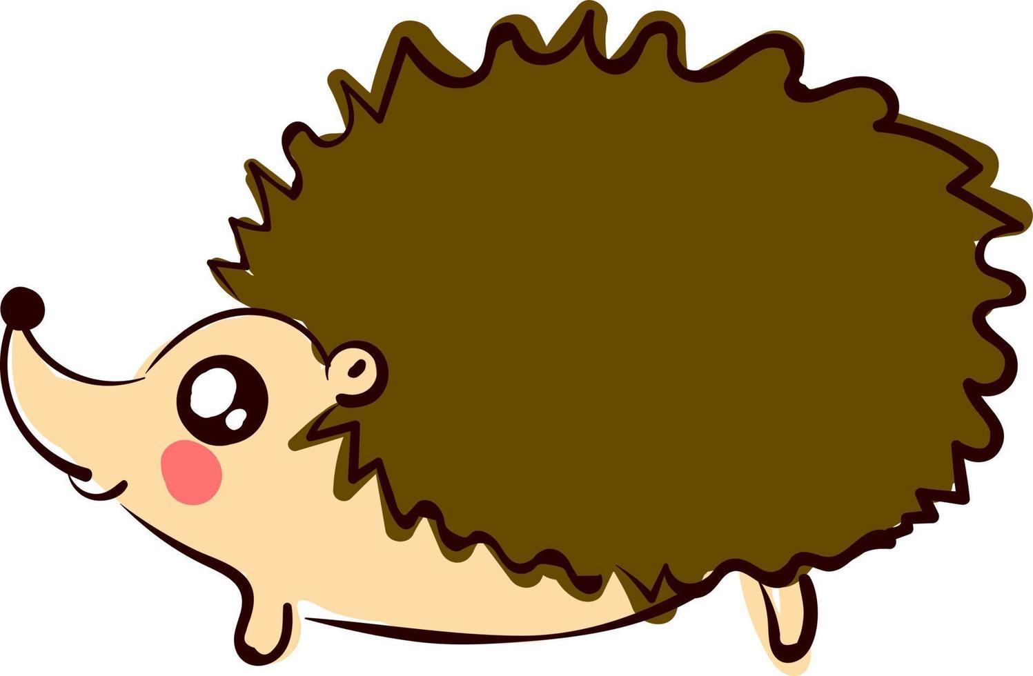 Cute hedgehog, illustration, vector on white background.