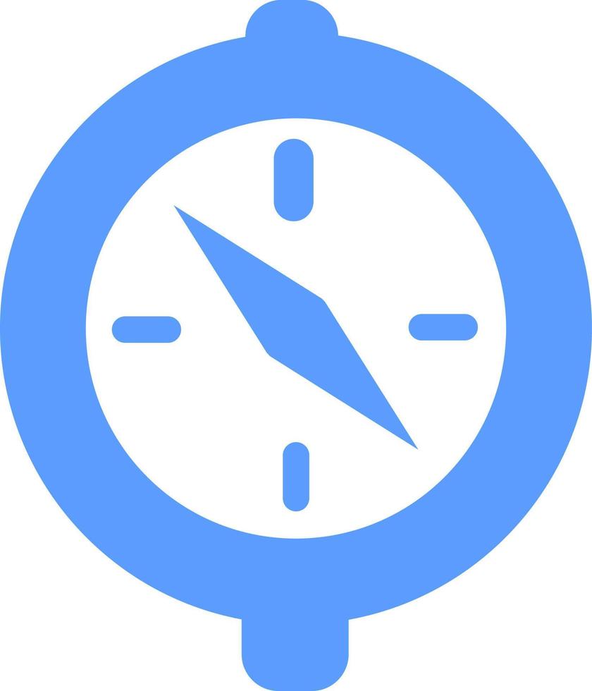 Blue sea compass, icon illustration, vector on white background