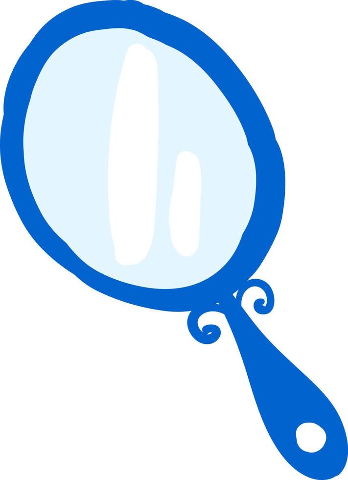 Blue mirror, illustration, vector on white background.