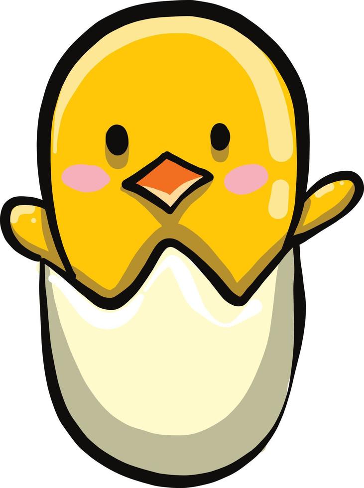 Layed chicken, illustration, vector on a white background.