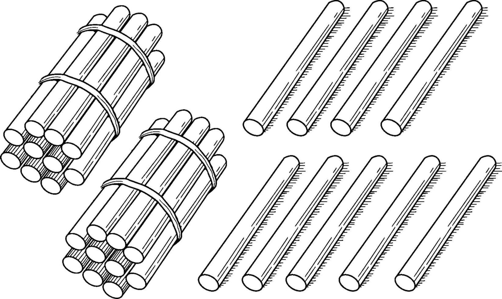 29 palos, ilustración antigua. vector