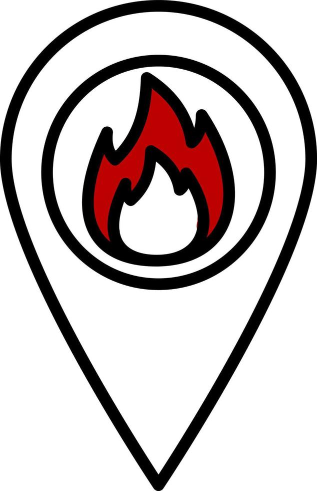 Fire location, illustration, vector, on a white background. vector