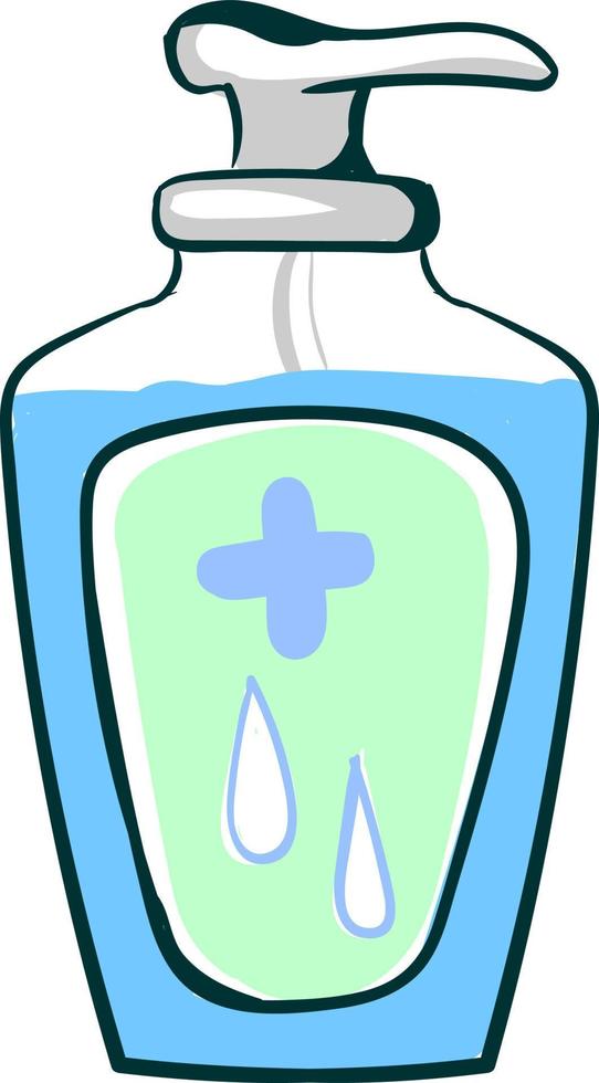 botella de gel de alcohol, ilustración, vector sobre fondo blanco