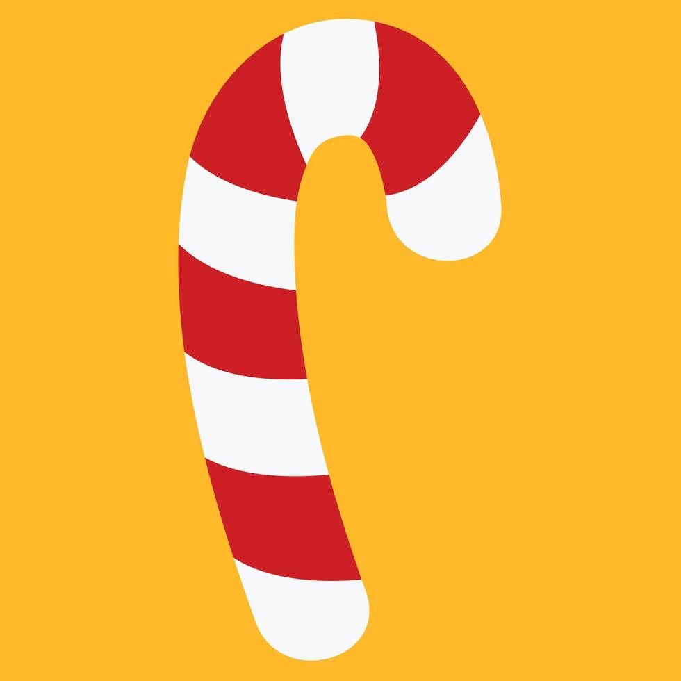 Candy cane, illustration, vector on white background.