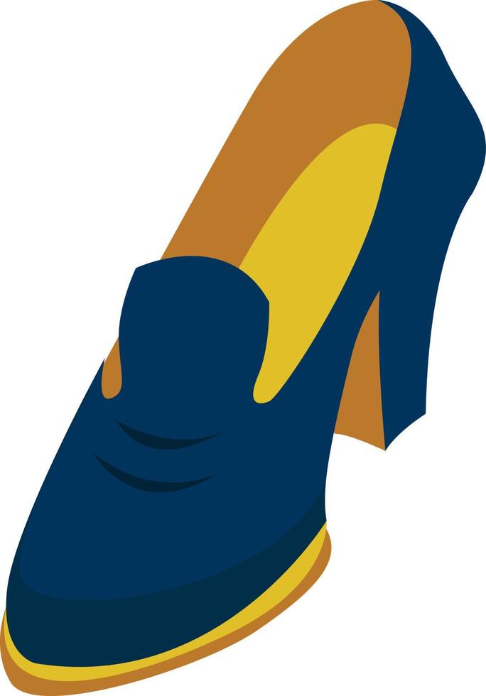 Blue shoe, illustration, vector on white background.