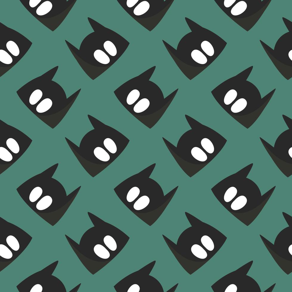 Batman mask , seamless pattern on a green background. vector