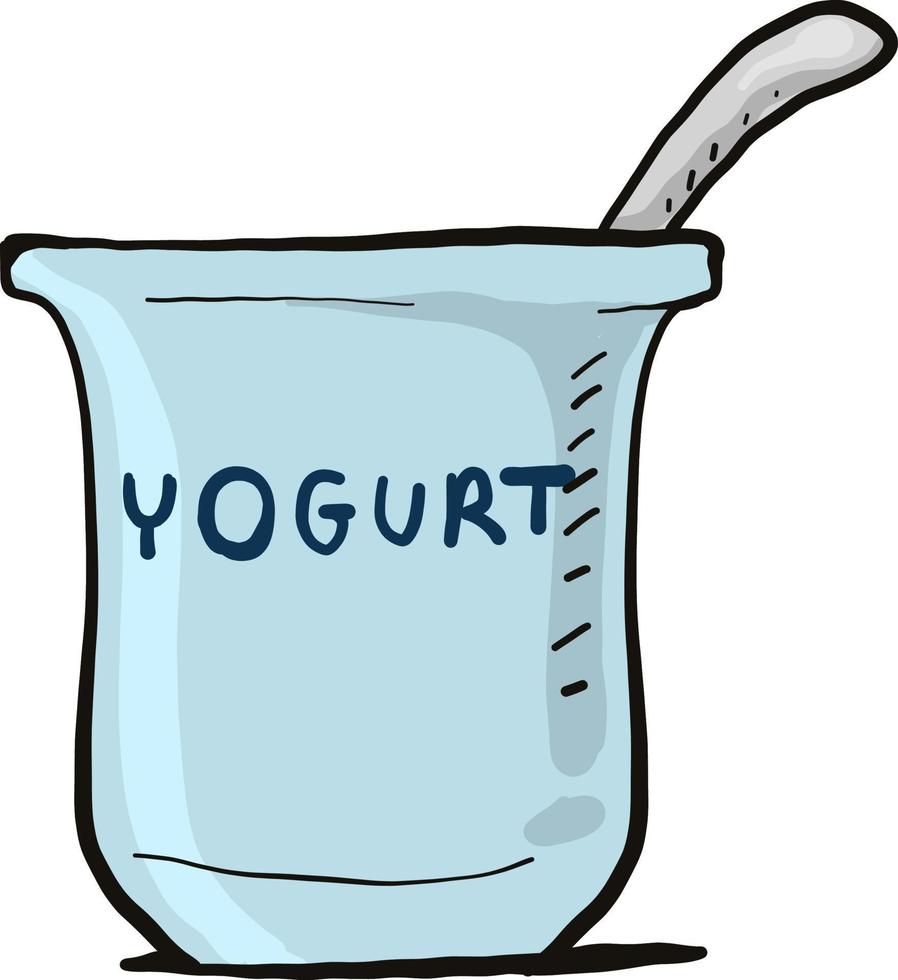 Delicioso yogur,ilustración,vector sobre fondo blanco. vector