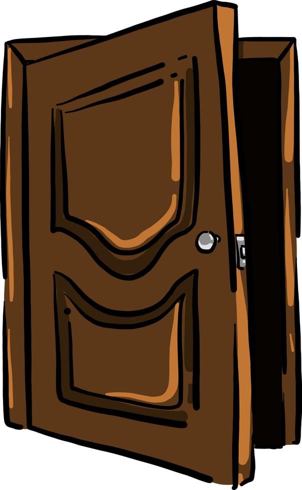 Opened door, illustration, vector on white background