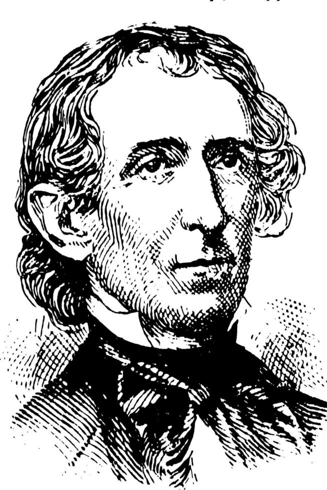 John Tyler, vintage illustration vector