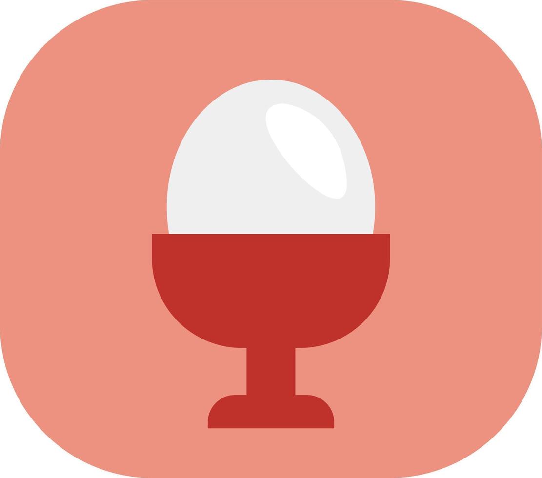 One boiled egg, illustration, vector on a white background.