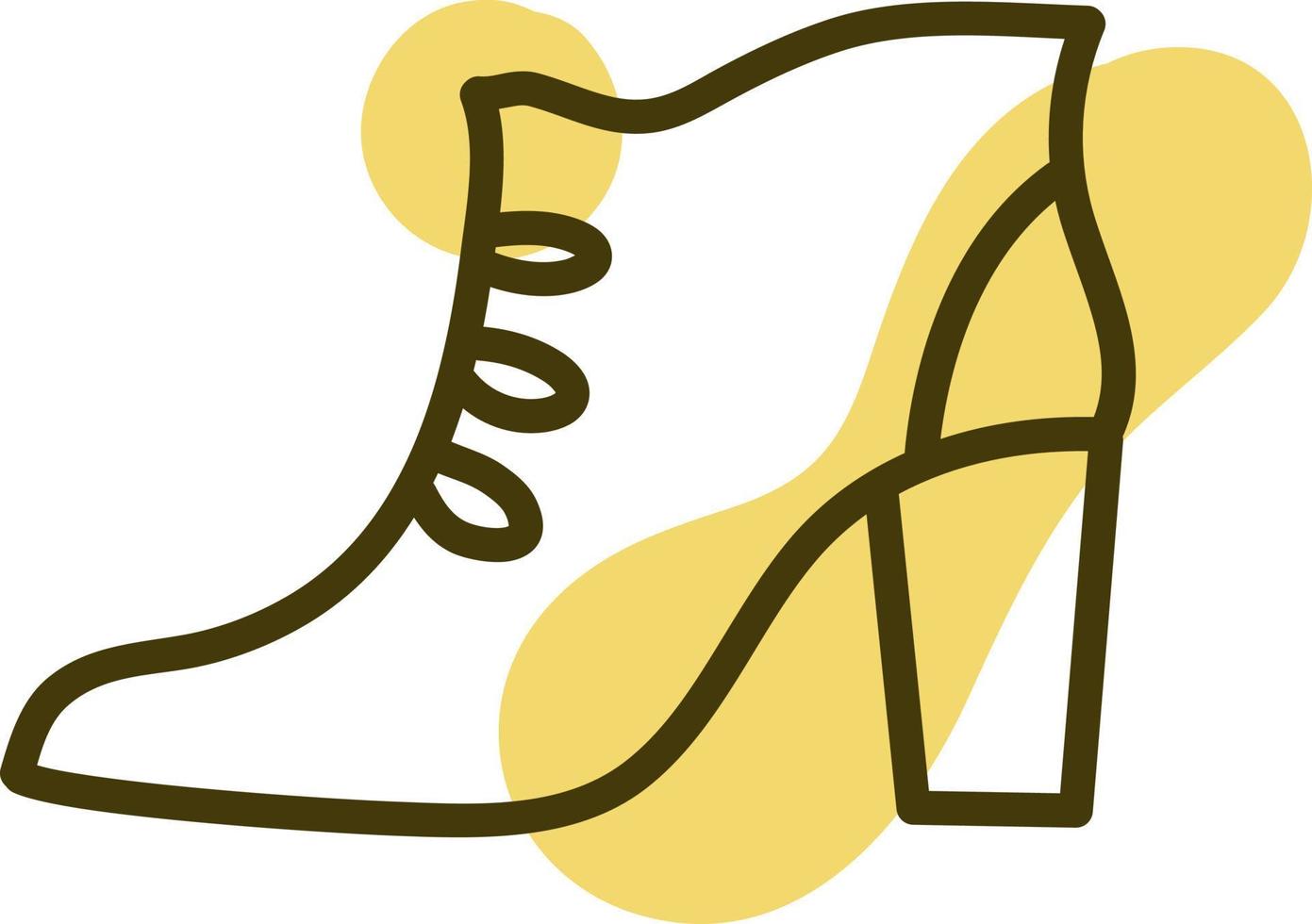 bonitos zapatos amarillos, ilustración, vector, sobre un fondo blanco. vector