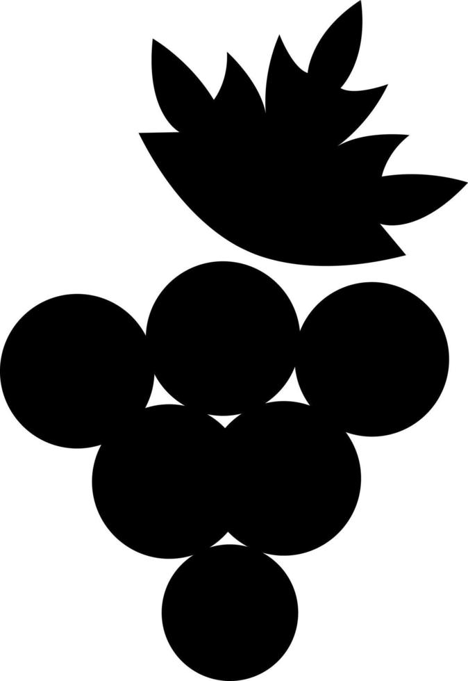 Grapes with leaves, illustration, vector on white background.