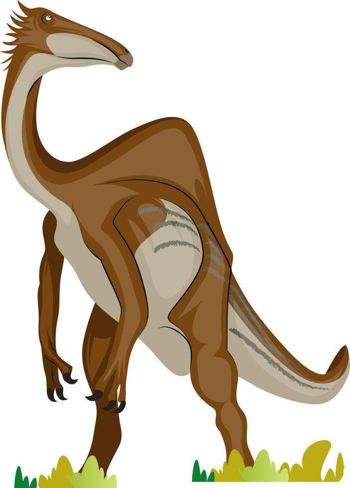 Deinocheirus, illustration, vector on white background.