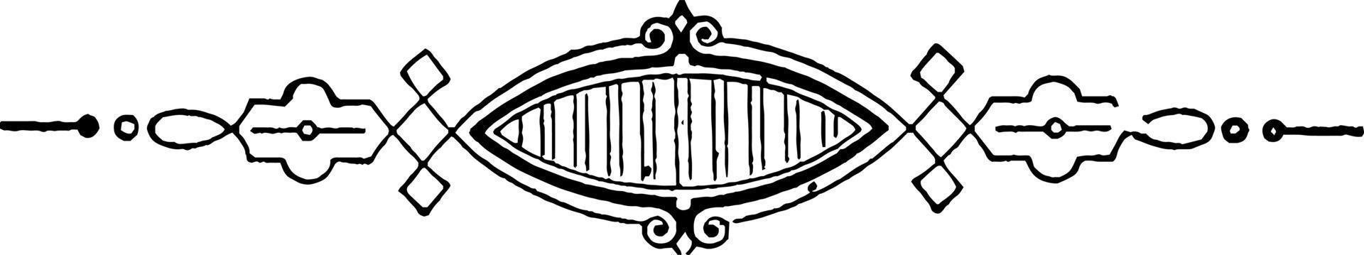 Filigree motif, vintage illustration. vector