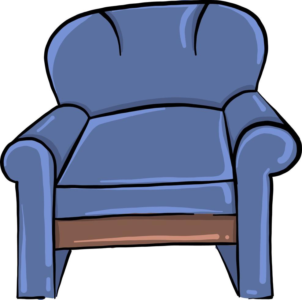 Blue armchair, illustration, vector on white background