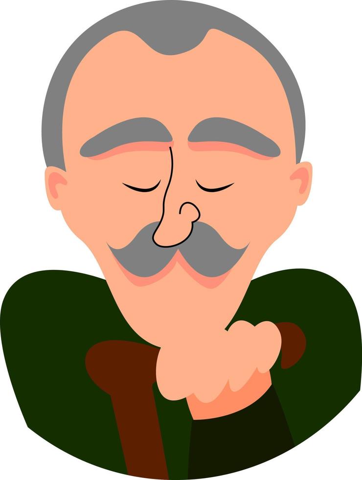 Grandfather, illustration, vector on white background.