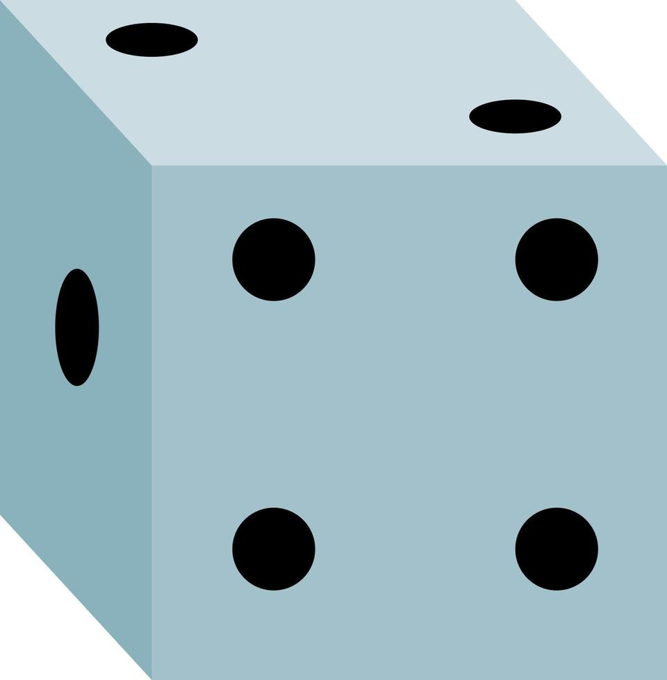 White dice, illustration, vector on white background.