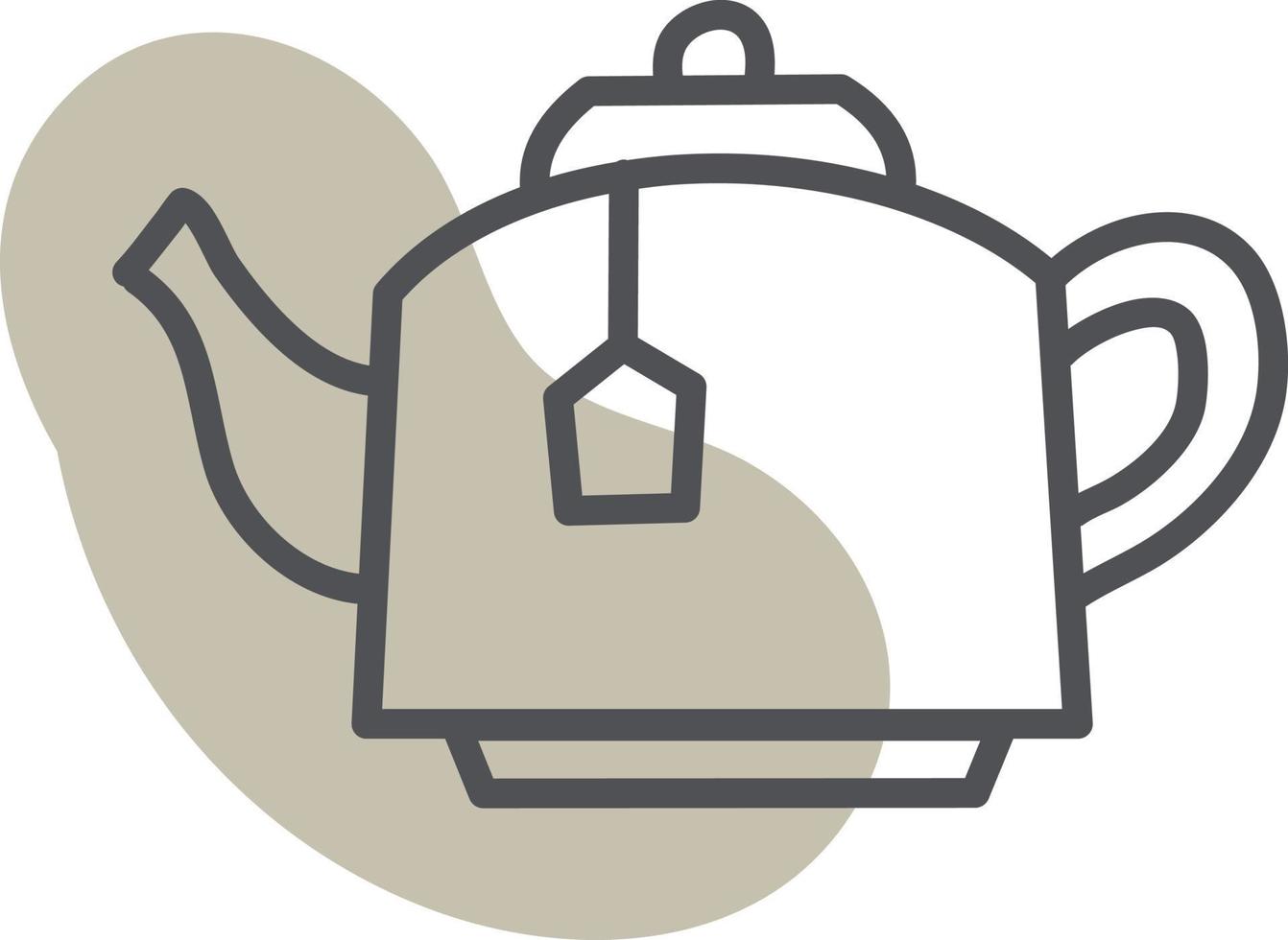 Tea kettle, illustration, vector on a white background.