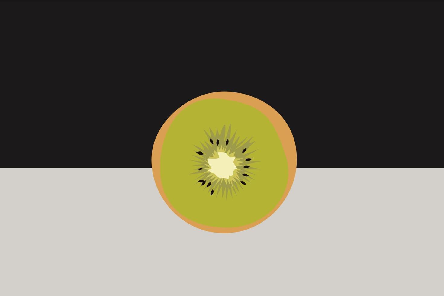 medio kiwi, ilustración, vector sobre fondo blanco.