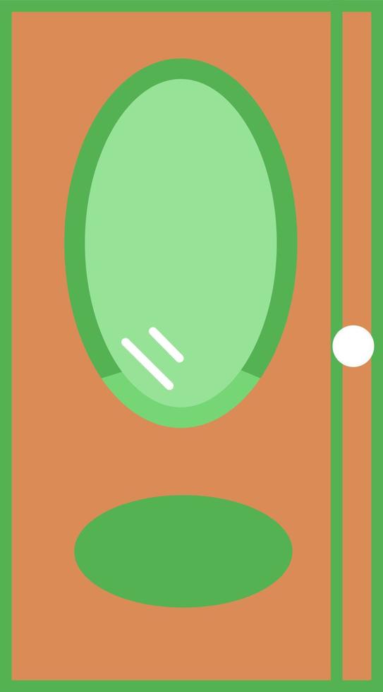 puerta de la oficina con decoración verde, ilustración, vector, sobre un fondo blanco. vector