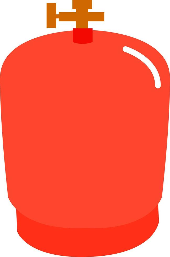 Botella de gas rojo, ilustración, vector sobre fondo blanco.