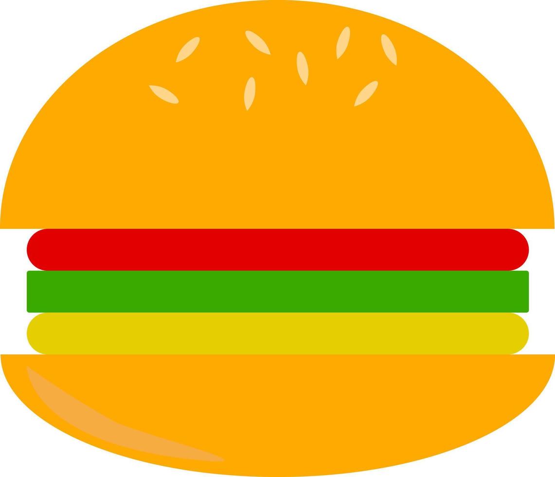 hamburguesa, ilustración, vector sobre fondo blanco.