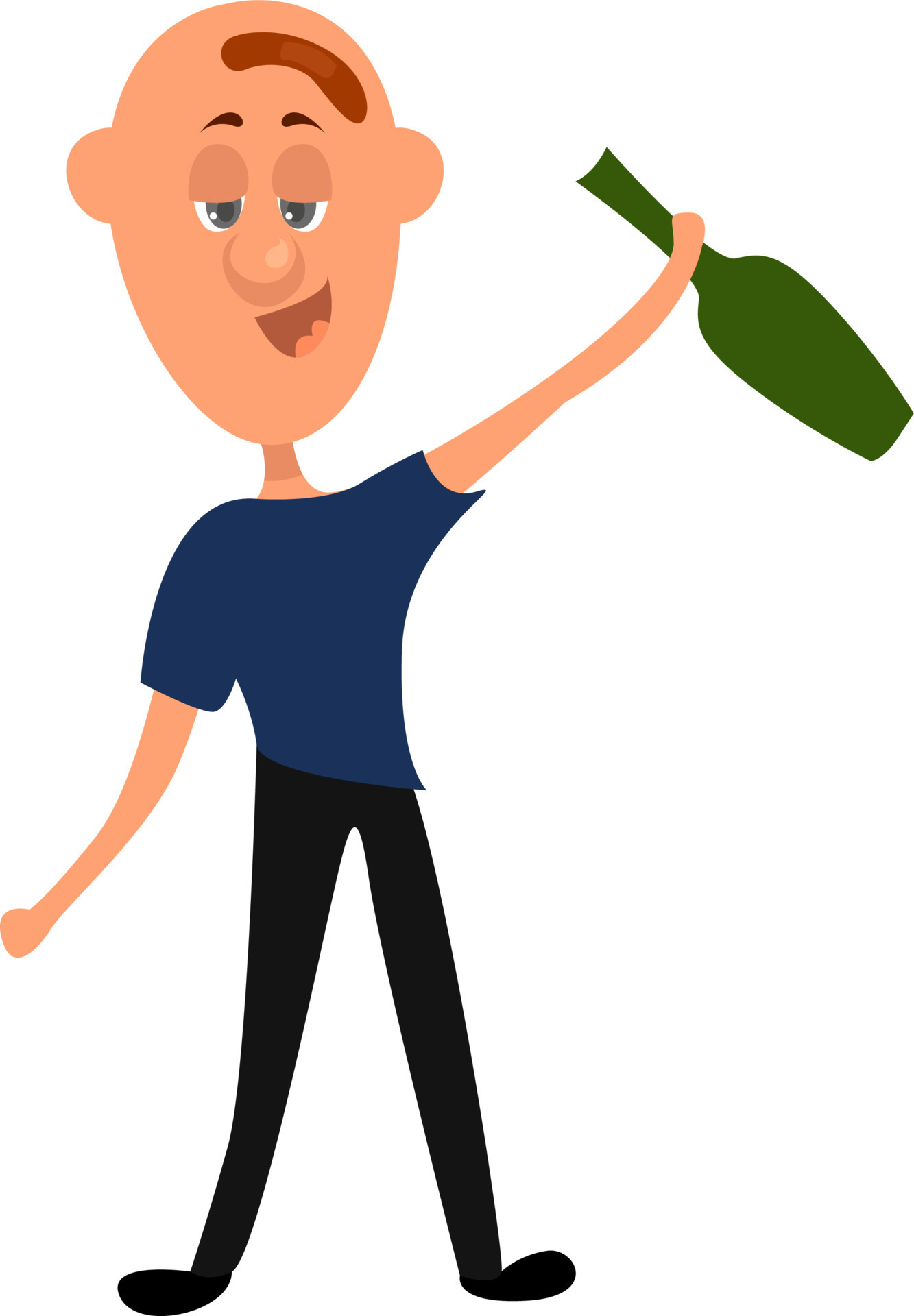 Drunk man, illustration, vector on white background 13722141 Vector Art