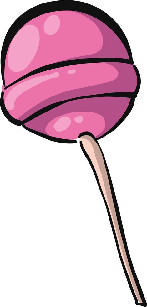 Pink lollipop, illustration, vector on a white background.