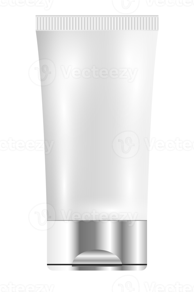 tubo cosmético de plástico blanco en blanco png