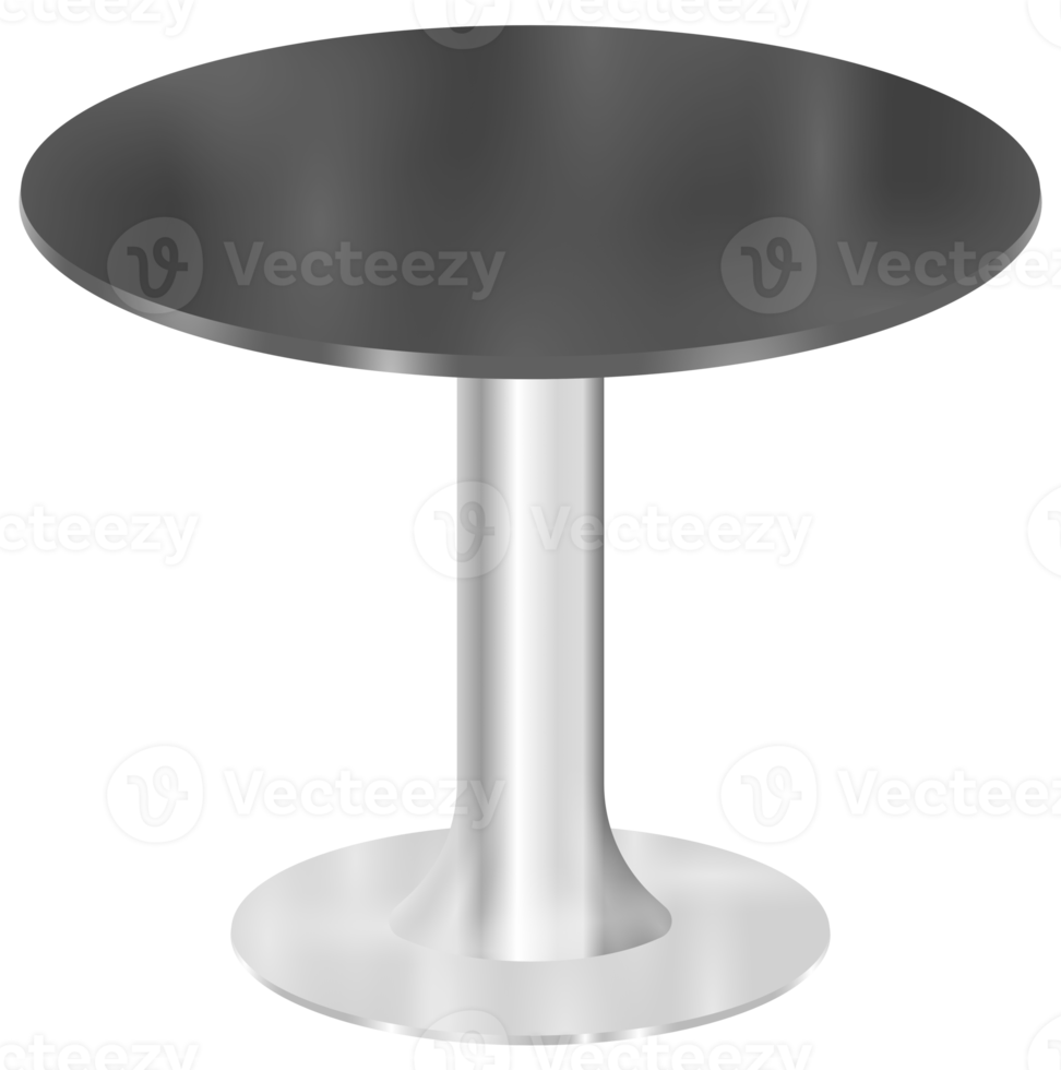 3D-Darstellung des runden Tisches aus leerem Metall png