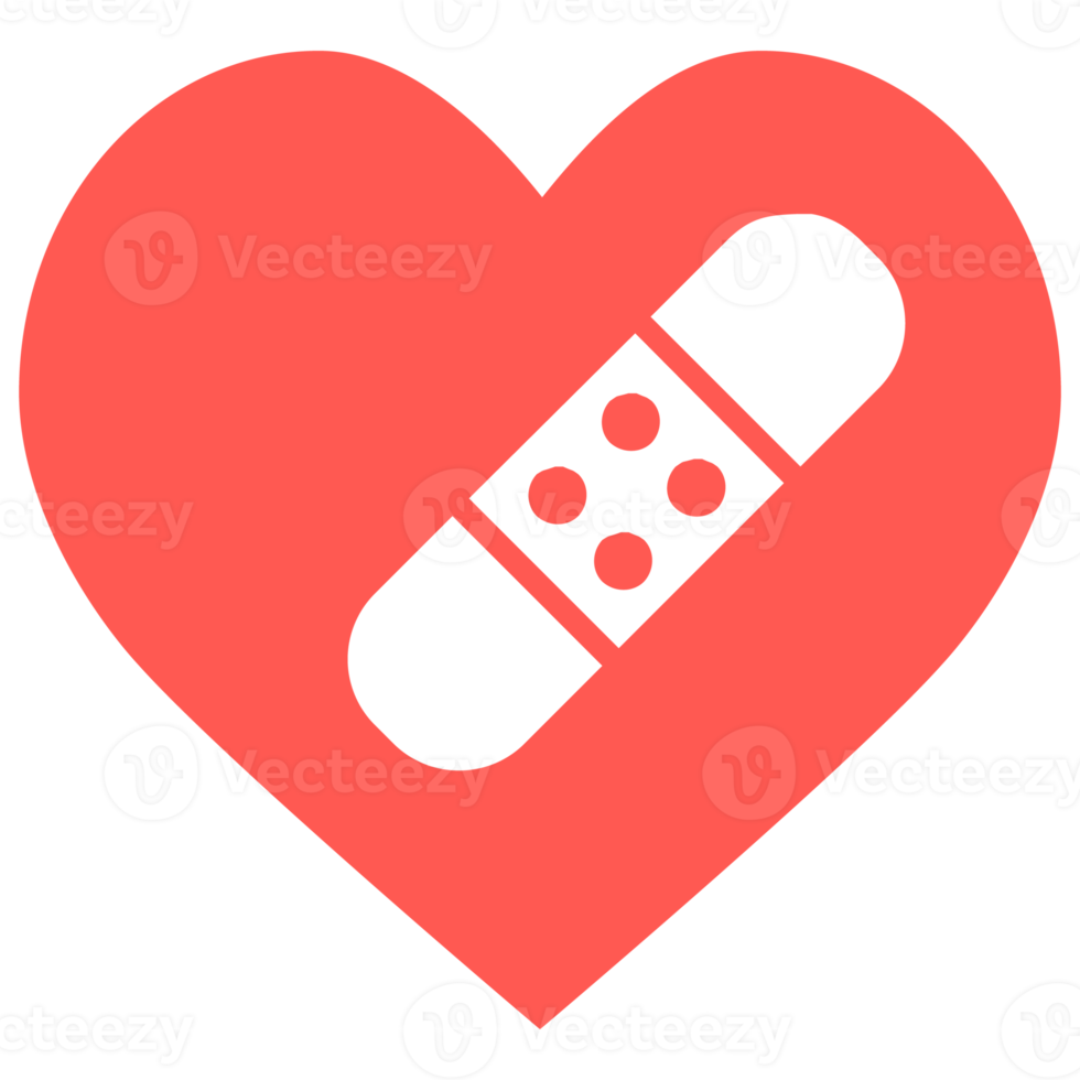 Red Heart with Plaster Icon png