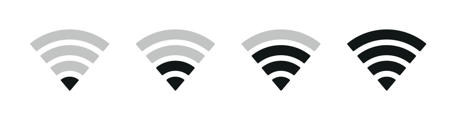 Wifi Icon Set, Modern Wifi Logo Set With Signal On White Background vector