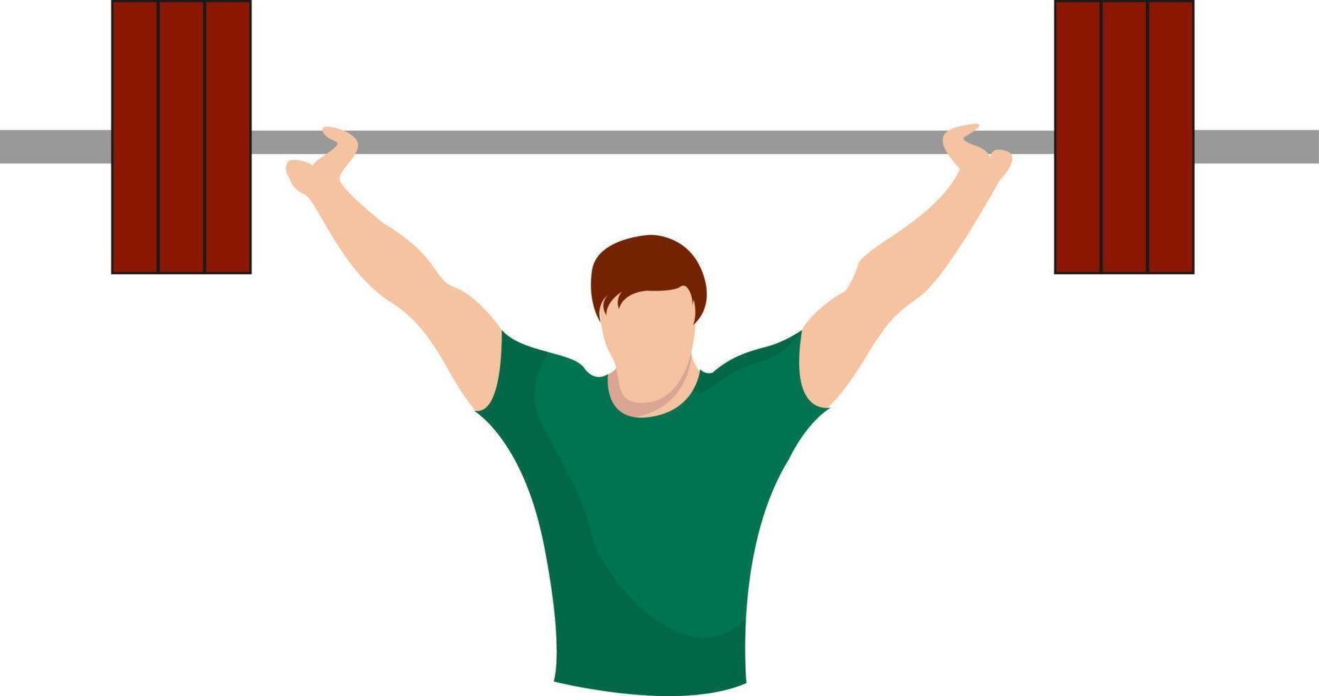 Weightlifter, illustration, vector on white background.