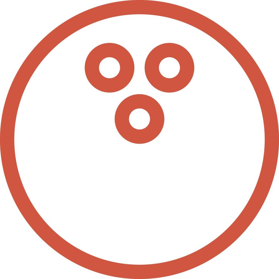 Red bowling ball, illustration, vector on a white background.