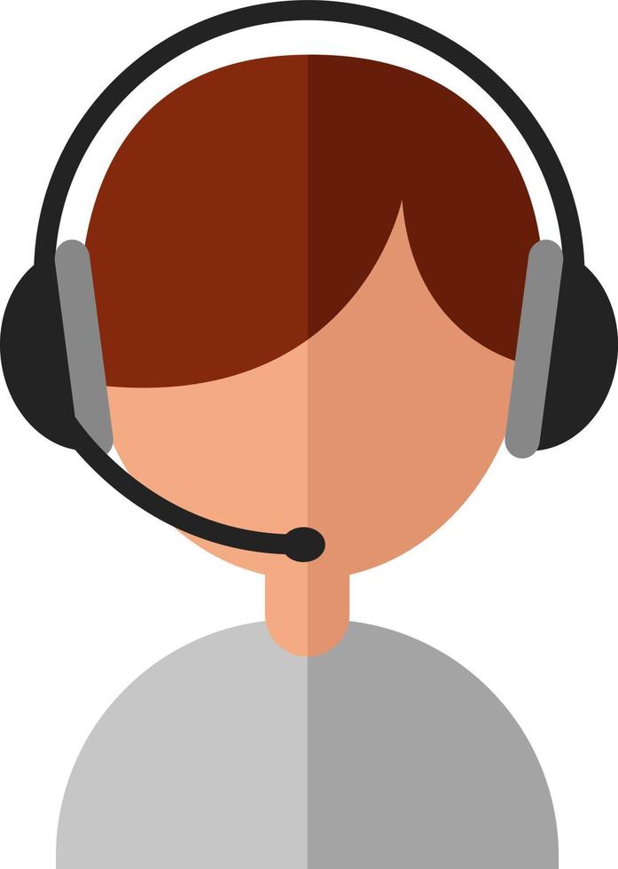 Call center operator, illustration, vector on white background.