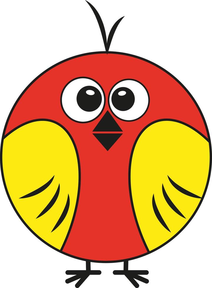 pájaro rojo, ilustración, vector sobre fondo blanco.
