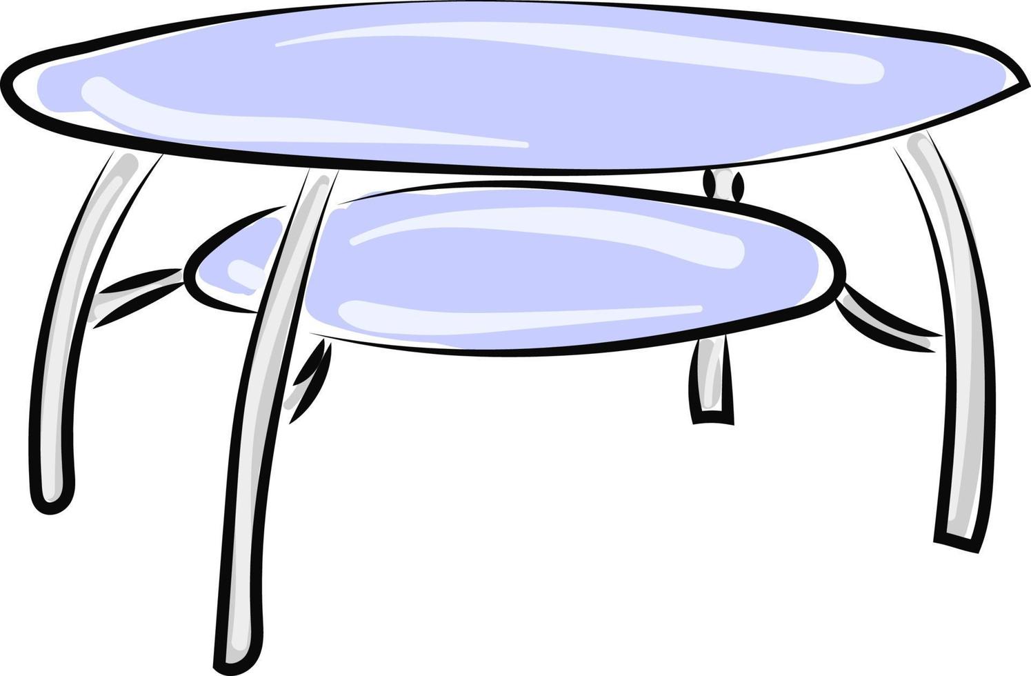 Glass table, illustration, vector on white background