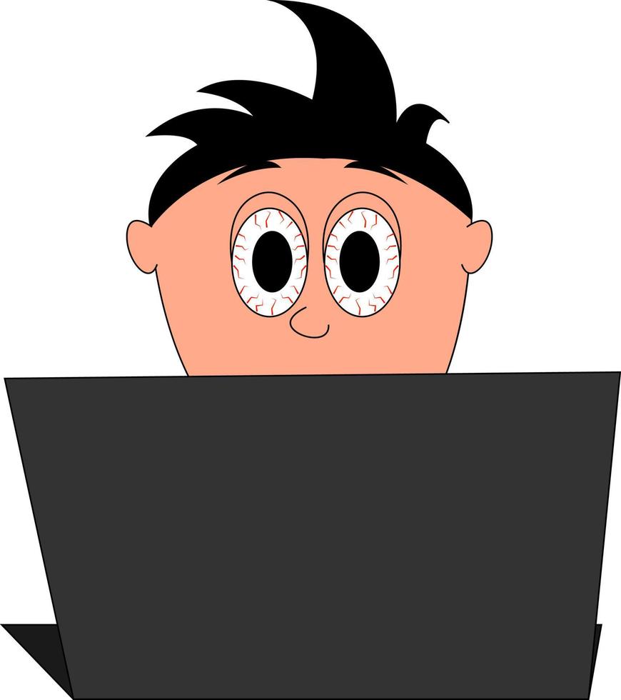 Tiredness, illustration, vector on white background.