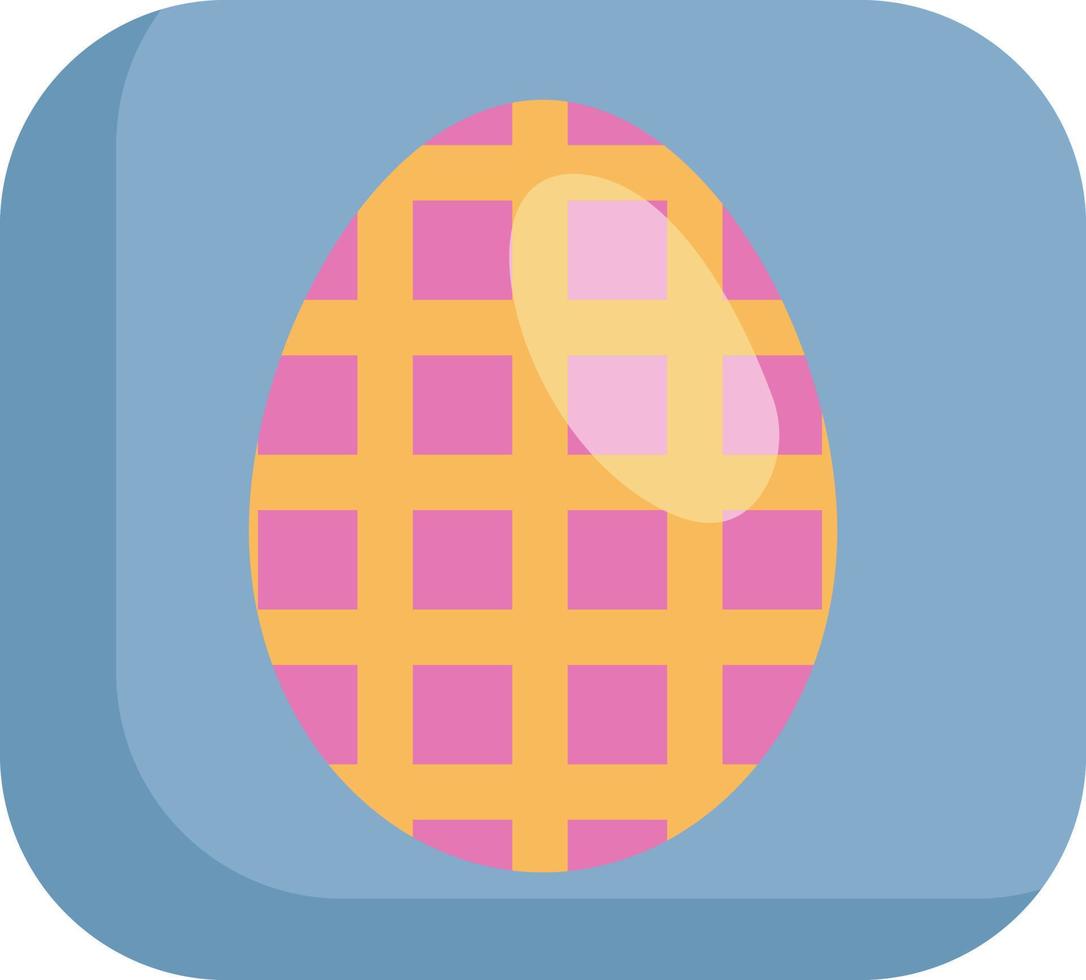 huevo rosa con cuadrados amarillos, ilustración, vector sobre fondo blanco.