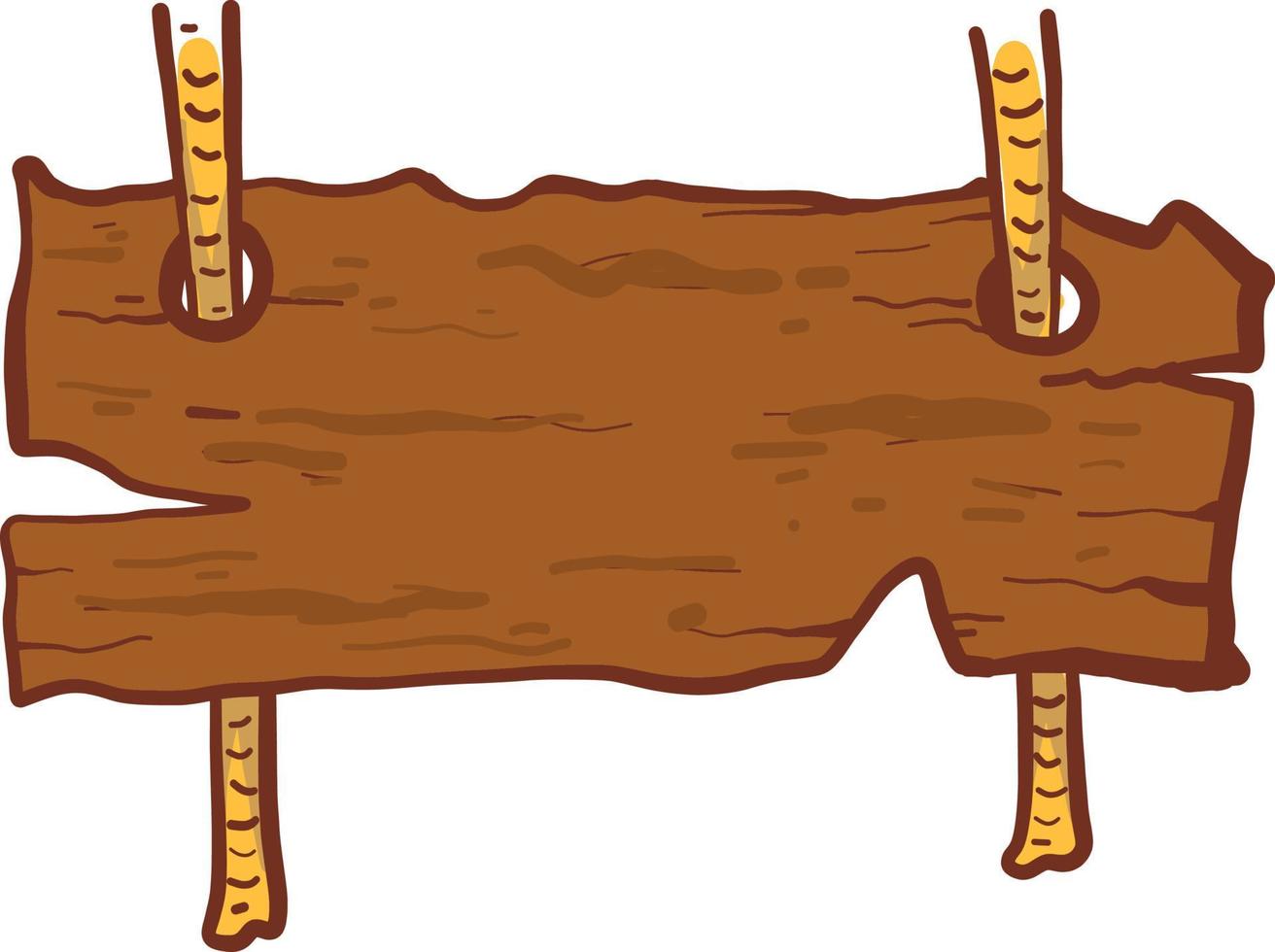Broken wooden board, illustration, vector on white background.