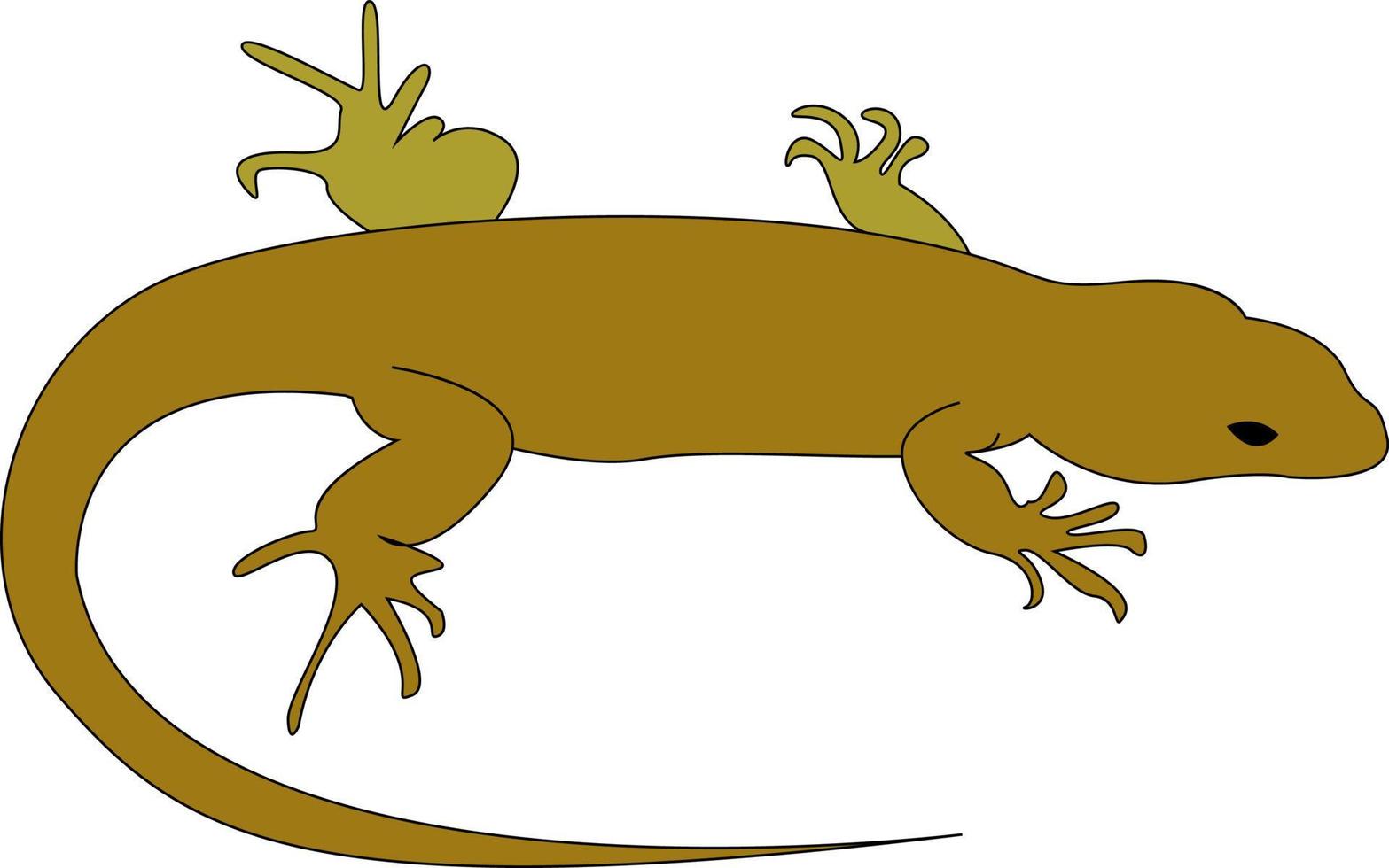 Brown lizard, illustration, vector on white background.