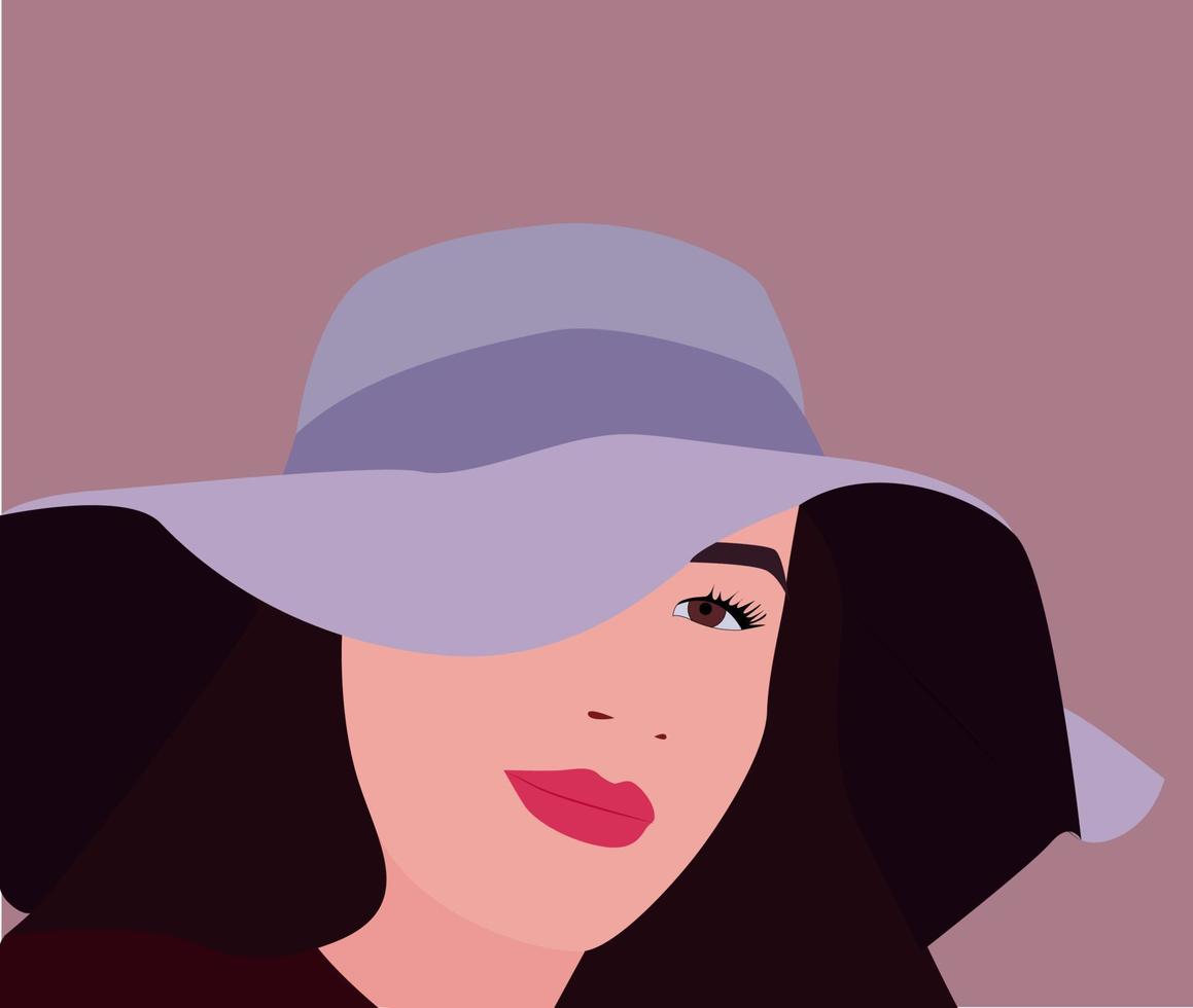 Blue hat, illustration, vector on white background.