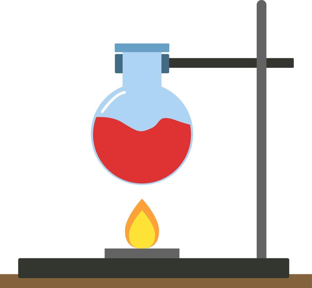 Chemistry lab, illustration, vector on white background.