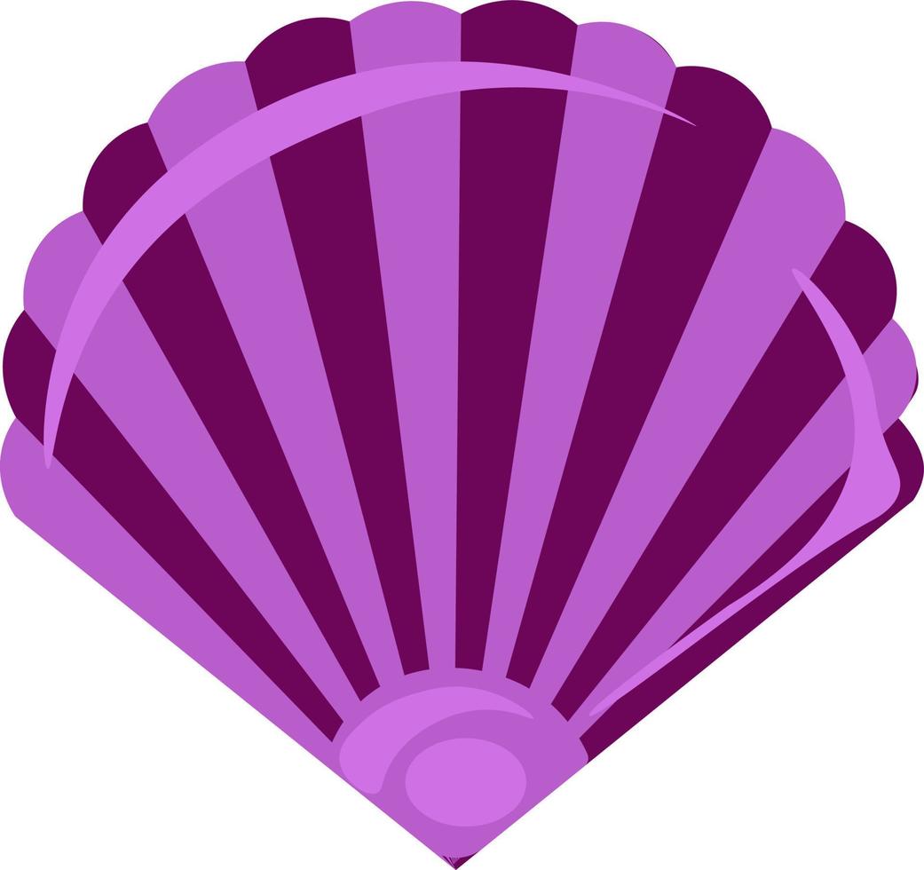 Purple shell, illustration, vector on white background.