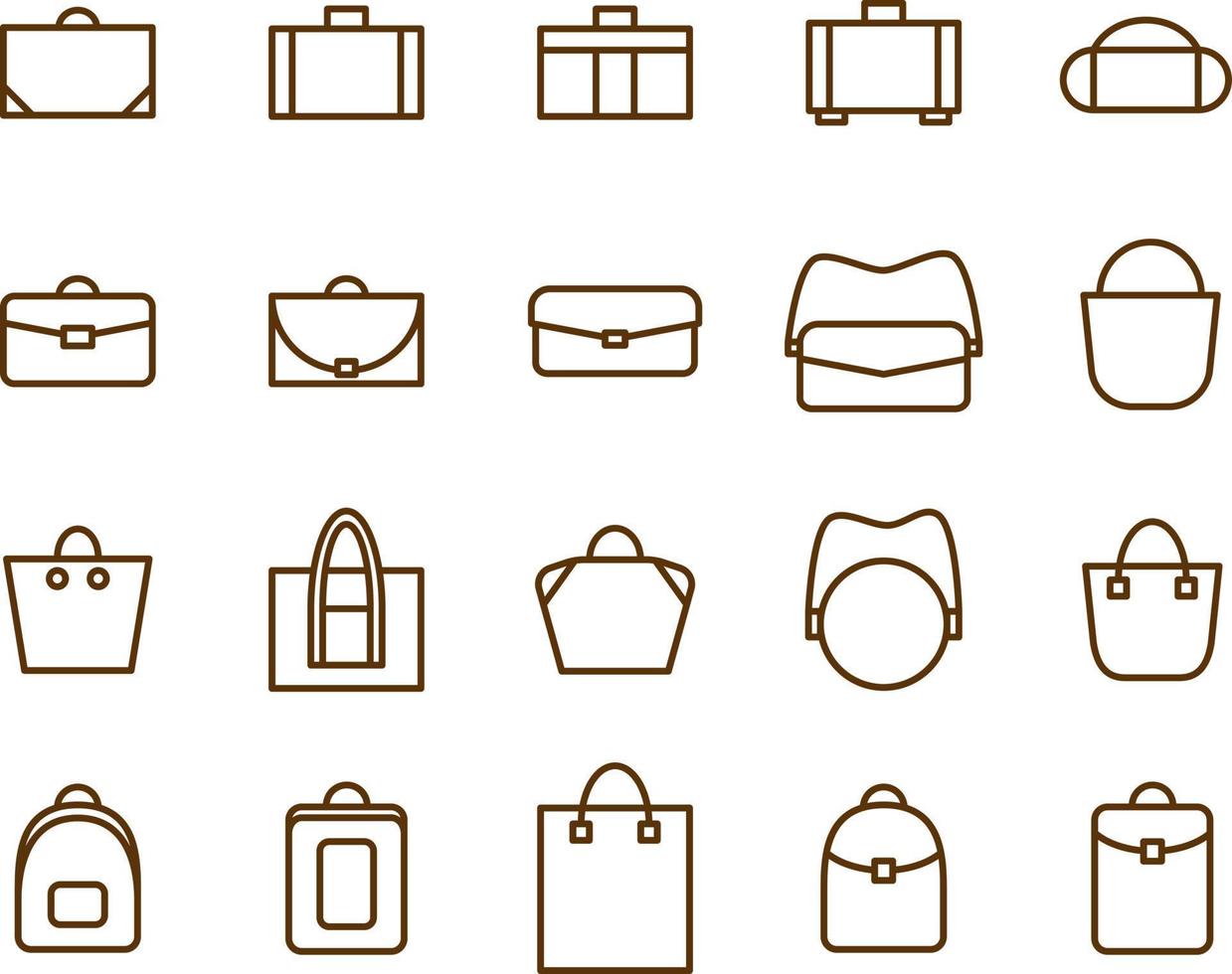 Brown bags, illustration, vector on a white background.