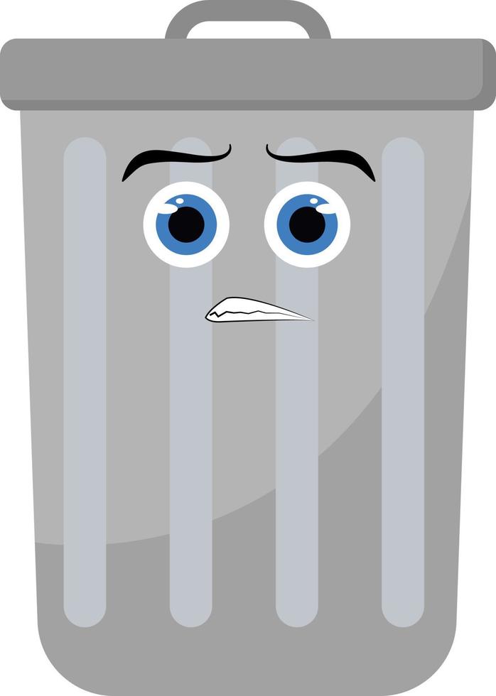 Trash can, illustration, vector on white background.