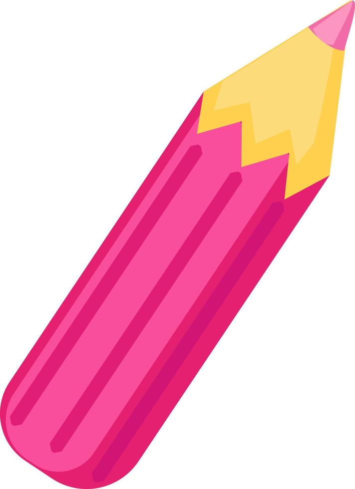 Pink pencil, illustration, vector on white background