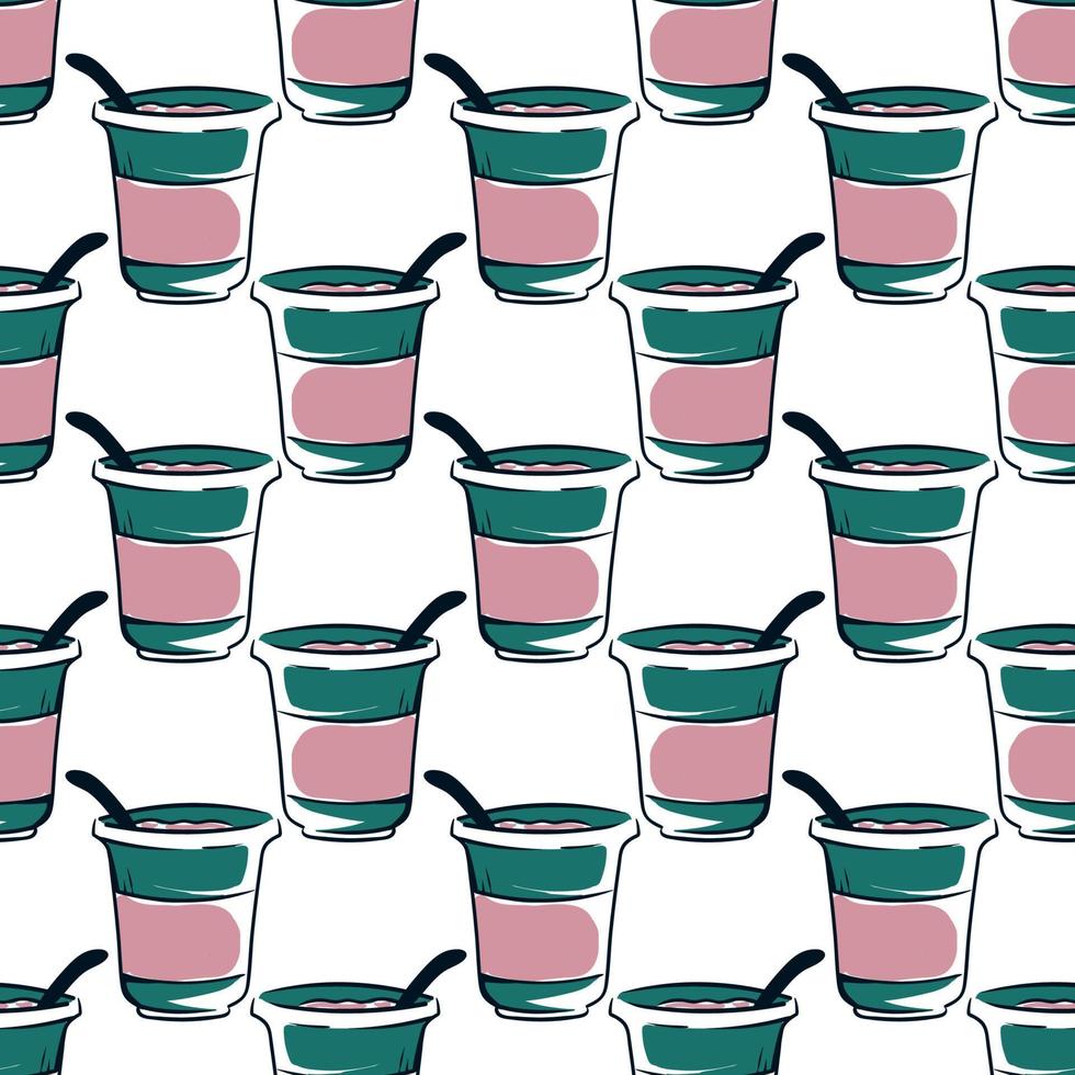 Sour cream pattern, illustration, vector on white background